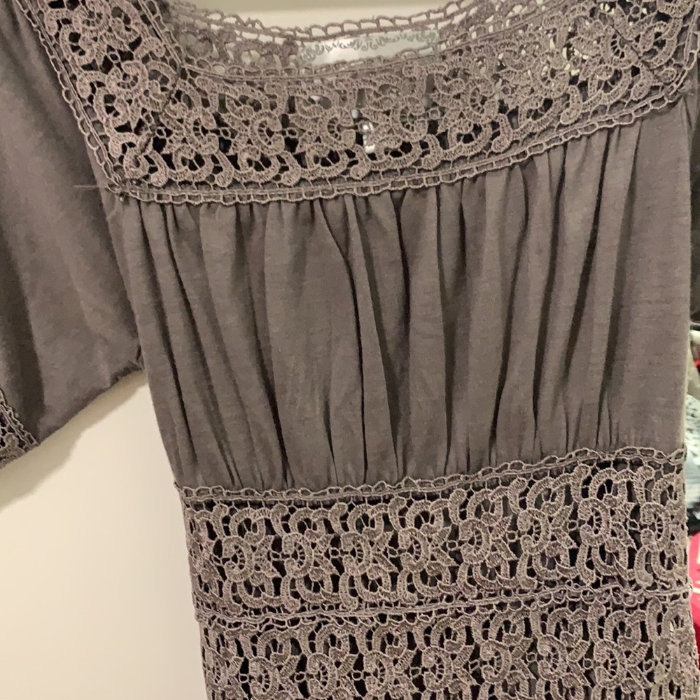 213 Grey Lace Dress - Picture 6 of 7